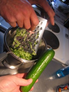 Get Tsatsiki medium-sized cucumber and grate