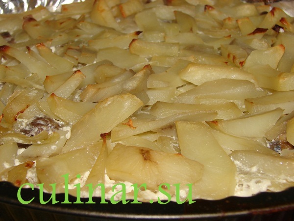 Картофель с сельдью и сливками