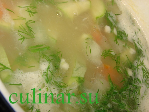 Суп-пюре овощной с кабачками